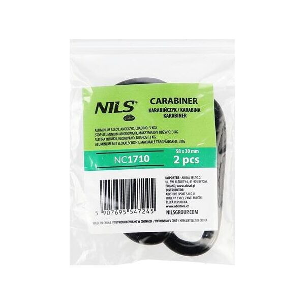 Nils Extreme Karabińczyk 2 szt. NC1710 czarny