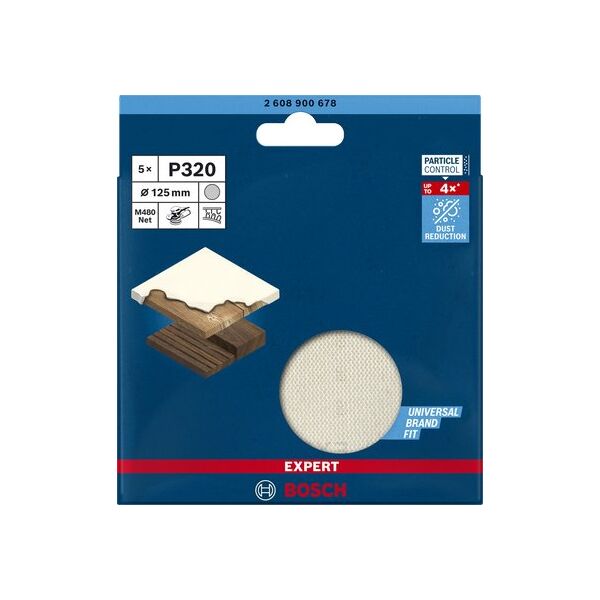 Bosch Bosch Expert M480 φύλλο λείανσης πλέγματος O 125mm, K320 (5 τεμάχια)