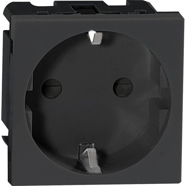 Orno NOEN GS, gniazdo modułowe 45x45mm 1x2P+Z, typ F schuko, 16A 250V, czarne