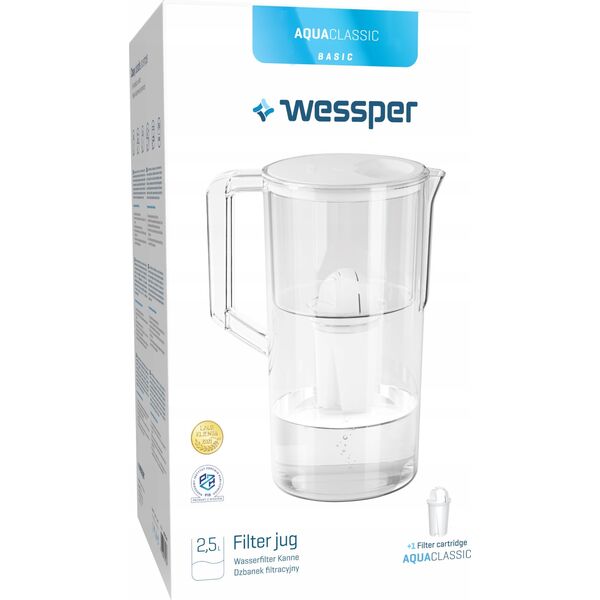 Dzbanek filtrujący Wessper AquaClassic Basic 2.5L biały (WES204-WH)