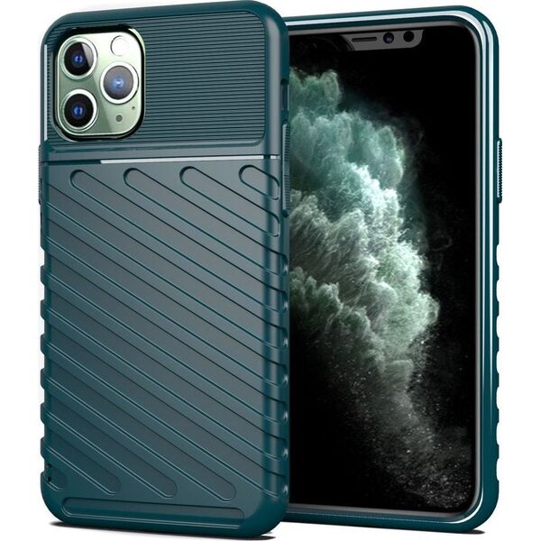 Hurtel Thunder Case elastyczne pancerne etui pokrowiec iPhone 11 Pro Max zielony uniwersalny