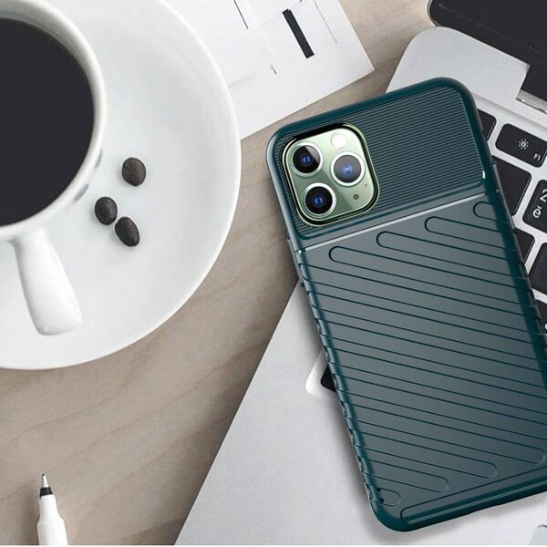 Hurtel Thunder Case elastyczne pancerne etui pokrowiec iPhone 11 Pro Max zielony uniwersalny