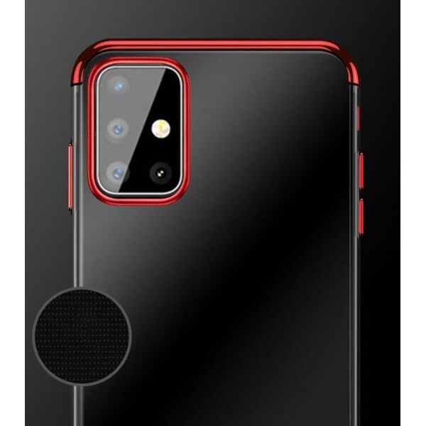Hurtel Clear Color case żelowy pokrowiec etui z metaliczną ramką Samsung Galaxy A41 niebieski