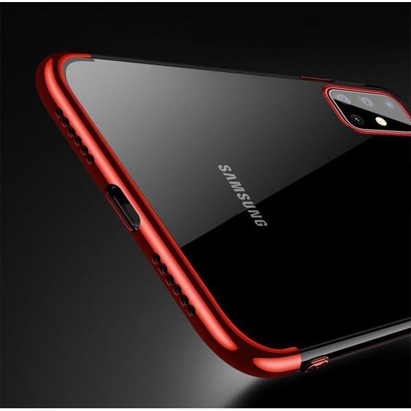Hurtel Clear Color case żelowy pokrowiec etui z metaliczną ramką Samsung Galaxy A41 niebieski