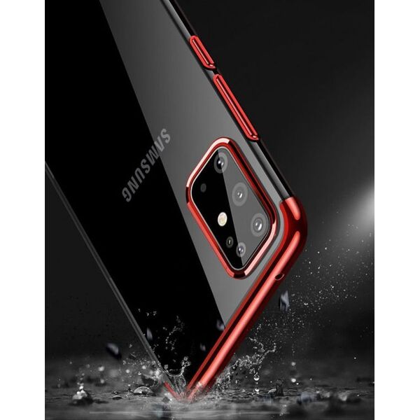 Hurtel Clear Color case żelowy pokrowiec etui z metaliczną ramką Samsung Galaxy A41 niebieski