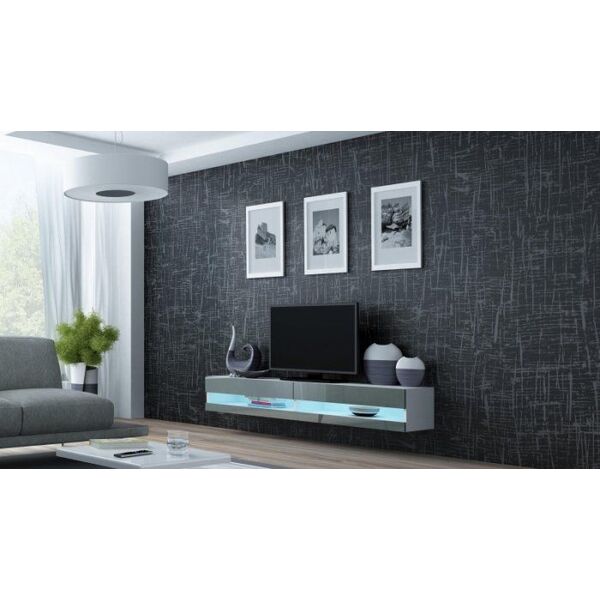 Cama Meble Szafka RTV VIGO NEW '180' 30/180/40 biały/szary poł