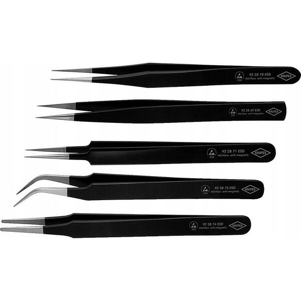 Knipex KNIPEX Universal Tweezer Set, ESD 5pcs