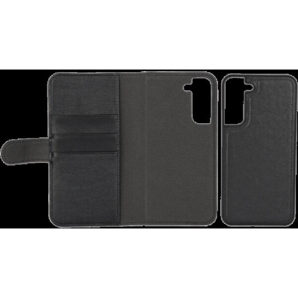 Samsung Galaxy S22+ PU πορτοφόλι, αποσπώμενο, 3 κάρτες, Μαύρο