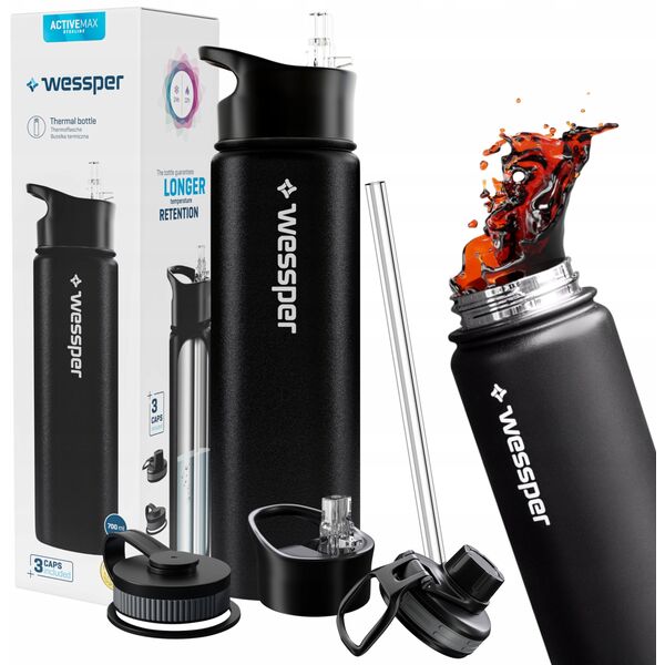 Butelka termiczna Wessper ActiveMax Steeline 700ml (WES266-BK-700)