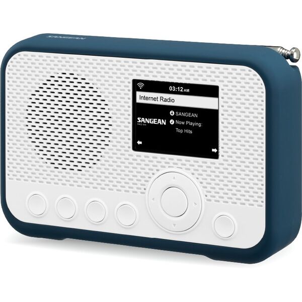 Radio Sangean Sangean WFR-39 Internet Taschenradio Internet, DAB, UKW Internetradio, UKW, WLAN Spotify, Weckfunktion, wiederaufladbar Weiß, Blau (A500466)