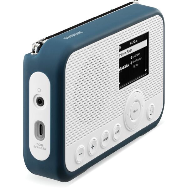 Radio Sangean Sangean WFR-39 Internet Taschenradio Internet, DAB, UKW Internetradio, UKW, WLAN Spotify, Weckfunktion, wiederaufladbar Weiß, Blau (A500466)
