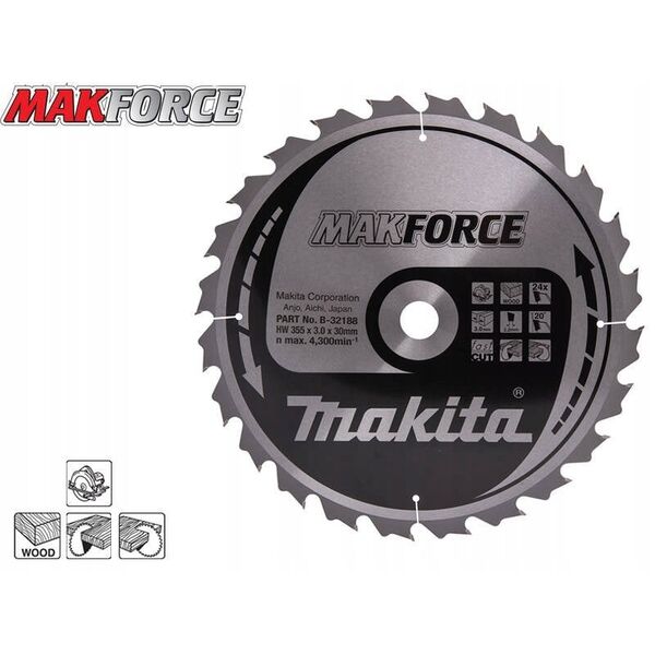 Πριόνι δίσκου Makita MAKITA CIRCULAR SAW 355x30x24z MAKFORCE WOOD