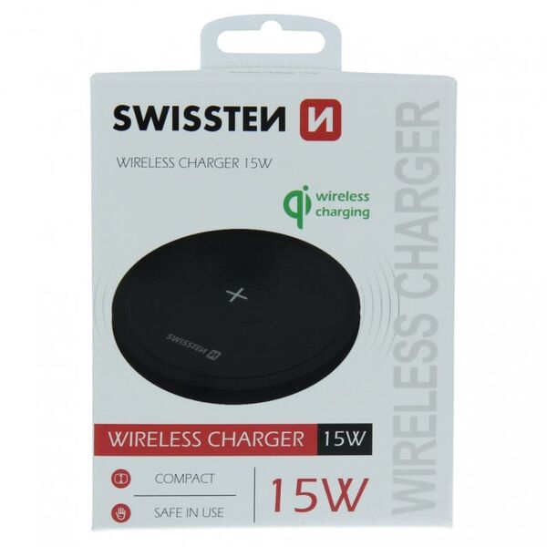 Swissten 22055504 φορτιστής για φορητές συσκευές Smartphone Μαύρο Εναλλασσόμενο ρεύμα Ασύρματη φόρτιση Γρήγορη φόρτιση Εσωτερική