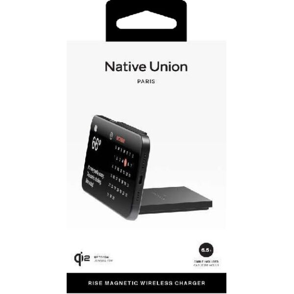 Ασύρματος φορτιστής Native Union Rise Solo Qi2, μαύρο