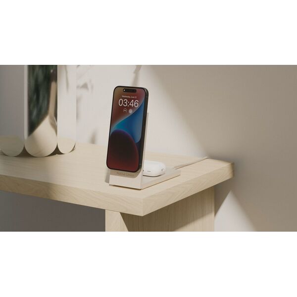 Native Union Rise 2-in-1 Qi2 wireless charger, sandstone