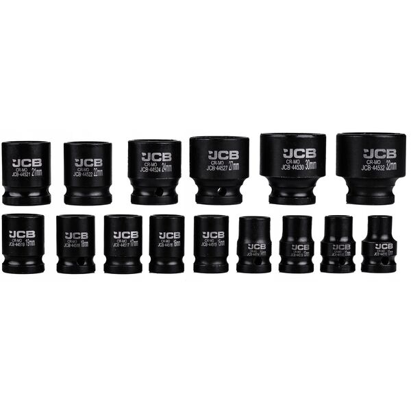 JCB ΣΕΤ ΚΡΟΥΣΤΙΚΩΝ ΚΑΡΥΔΙΩΝ 15 τεμ. 1/2" 6-ΓΩΝΟ (10-32mm)