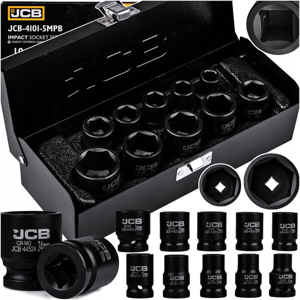 JCB ΣΕΤ ΚΡΟΥΣΤΙΚΩΝ ΚΑΡΥΔΙΩΝ 10τεμ. 1/2" 6-ΓΩΝΟ. (10-24mm)