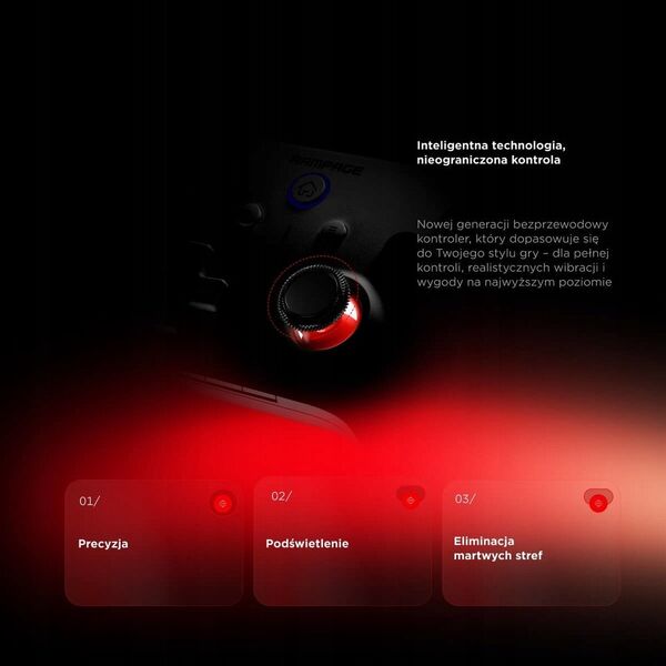 Rampage Hydra Ασύρματο RGB gaming χειριστήριο μαύρο