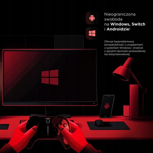 Rampage Hydra Ασύρματο RGB gaming χειριστήριο μαύρο