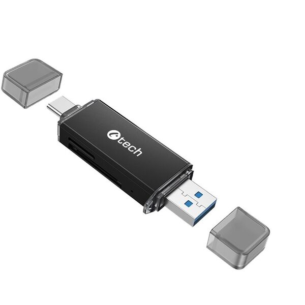 C-TECH αναγνώστης καρτών UCR-02-AL, USB 3.0 TYPE A/ TYPE C, SD/micro SD