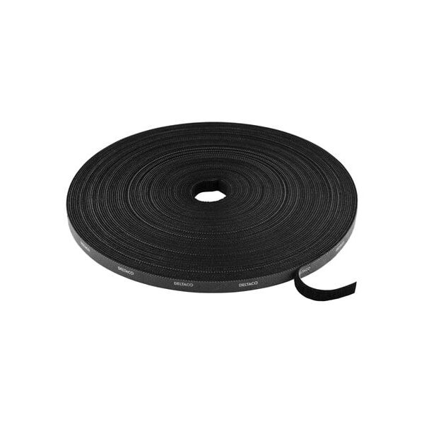 Deltaco Καλώδιο και συνδετήρες βρόχων, πλάτος 10mm, 25m, μαύρο DELTACO / CM1025S