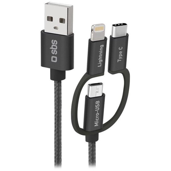 Καλώδιο SBS USB σε Micro-USB (Lightning/USB-C) 1.2m λευκό