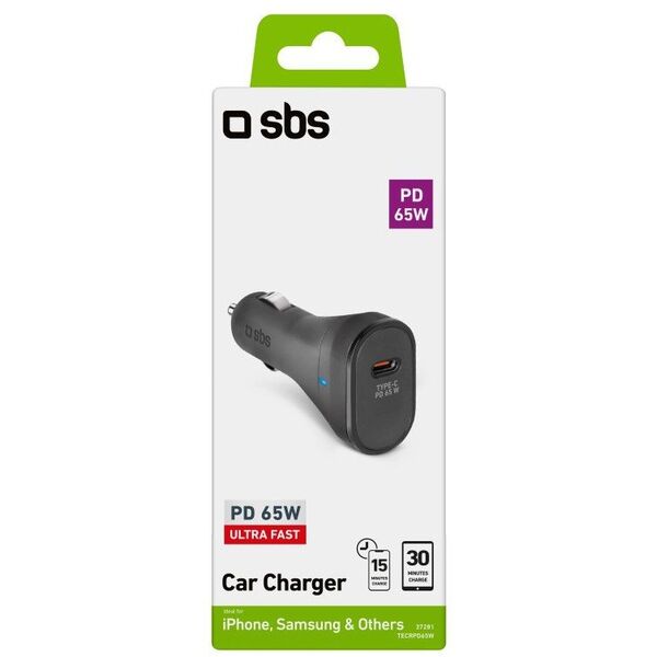 Φορτιστής Αυτοκινήτου SBS PD 65W USB-C μαύρος
