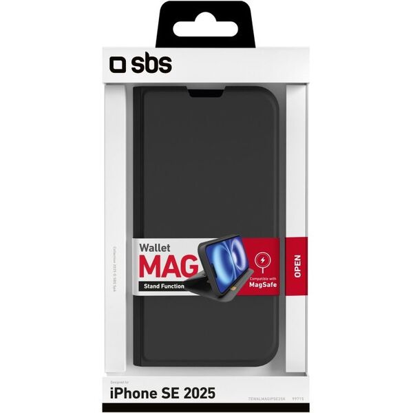 SBS Wallet Stand MagSafe iPhone 16e μαύρο