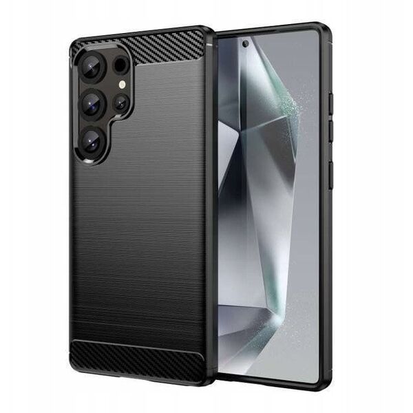 Θήκη σιλικόνης Carbon Case για Samsung Galaxy S25 Ultra - μαύρη