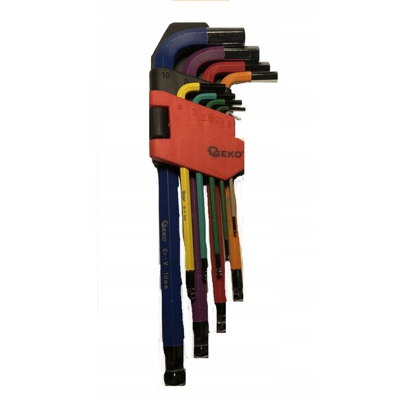 Έγχρωμα κλειδιά Allen 1,5-10mm 9τεμ. CrV (6/48)
