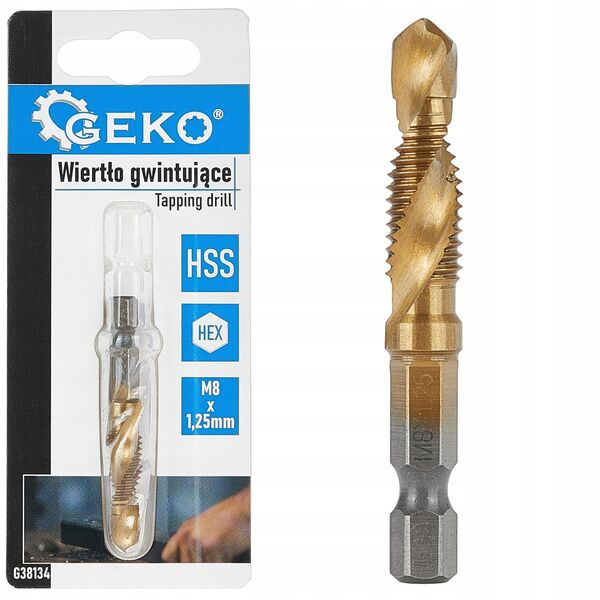 Τρυπάνι κοχλιοτόμησης HSS M8 x 1,25mm HEX (50/250)