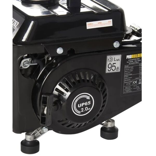 Γεννήτρια βενζίνης PROBUILDER 62762, μέγιστη ισχύς 720 W, ονομαστική ισχύς 650 W, χωρητικότητα καυσίμου 4.2 l,