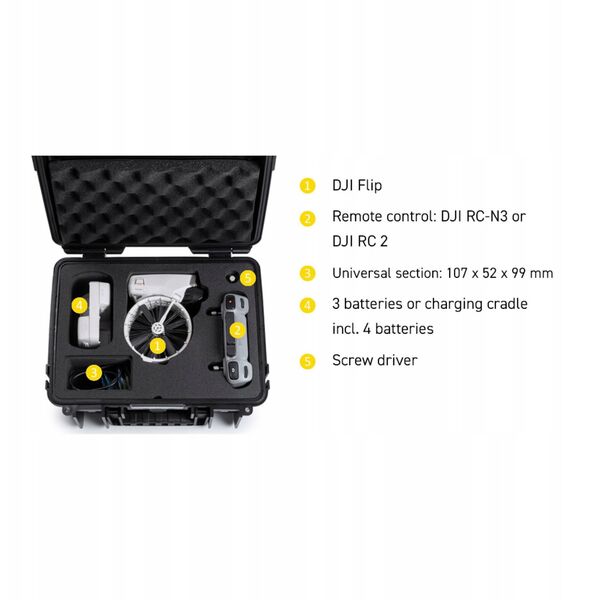 B&W drone.case PP.117 πορτοκαλί για DJI Flip