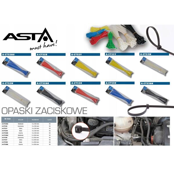 ΑΣΤΑ OPASKA 5x250mm 50τμχ. ΜΑΥΡΗ