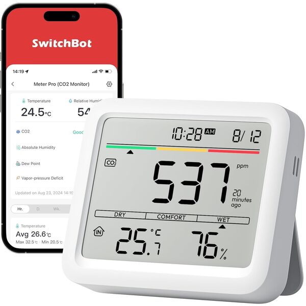 SwitchBot Meter Pro CO2 - Μετρητής Έξυπνος Μετεωρολογικός Σταθμός