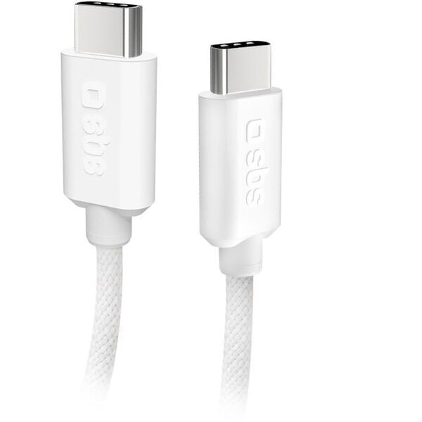 Καλώδιο SBS TECABLETISSUETCCG USB-C - USB-C 1,5m 60W με πλέξη - γκρι