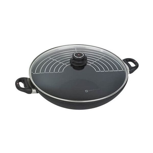 Σκεύος wok Swiss Diamond 36 cm με καπάκι και σχάρα, επαγωγή Μαύρο