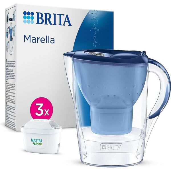 Κανάτα Φίλτρου Νερού Brita Marella - 2,4 L - Μπλε + 3x Maxtra PRO
