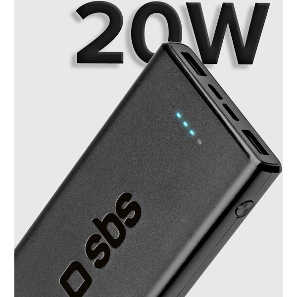 Τράπεζα ισχύος SBS TTBB10000FASTPD2 10000 mAh Μαύρο