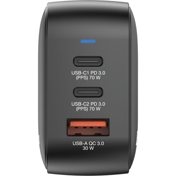 Verbatim, Φορτιστής GaN USB 3.0, USB C, γκρι, 70W, εναλλάξιμες άκρες C,G,A