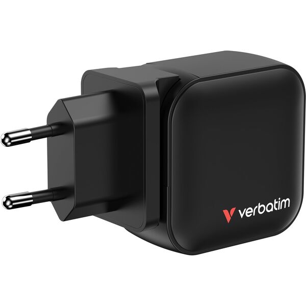 Verbatim, Φορτιστής GaN USB 3.0, USB C, γκρι, 70W, εναλλάξιμες άκρες C,G,A