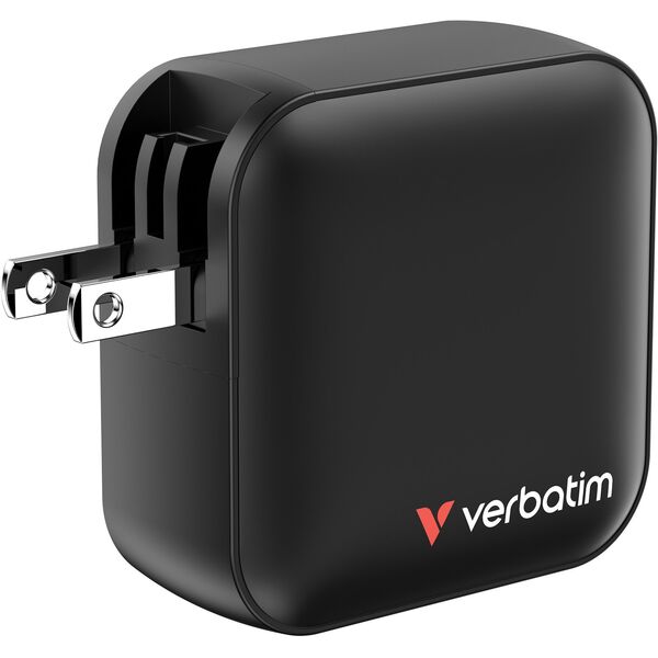 Verbatim, Φορτιστής GaN USB 3.0, USB C, γκρι, 100 W, εναλλάξιμες άκρες C,G,A