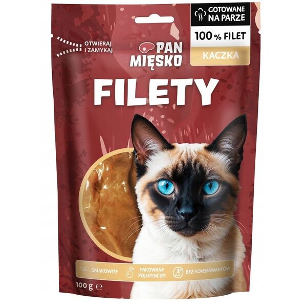 Przysmak dla kota Filety Kaczka (dorosły) 100g