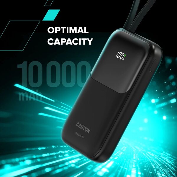 _7553010 CANYON power bank OnPower 101 built-in cable 10000 mAh PD22.5