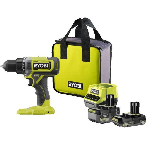 Επαναφορτιζόμενο δραπανοκατσάβιδο RYOBI ONE+ RDD18-2C42S, 18 V, 2.0+4.0 Ah Li-ion, 52 Nm