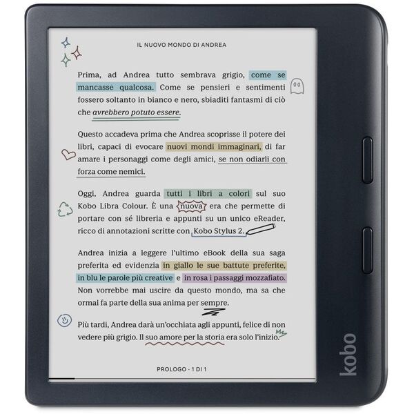 Kobo eBook-Reader eBookReader Libra Χρώμα μαύρο Schwarz Πακέτο συμπεριλαμβανομένου του Stylus 2 (N428-KU-BK-K-BU) (N428KUBKKBU)