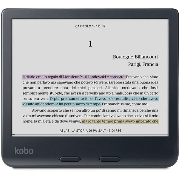 Kobo eBook-Reader eBookReader Libra Χρώμα μαύρο Schwarz Πακέτο συμπεριλαμβανομένου του Stylus 2 (N428-KU-BK-K-BU) (N428KUBKKBU)