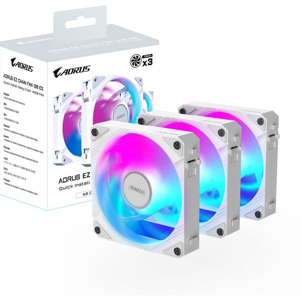 GIGABYTE ανεμιστήρας AORUS EZ CHAIN FAN ICE 3-PACK, 3x120mm, λευκό