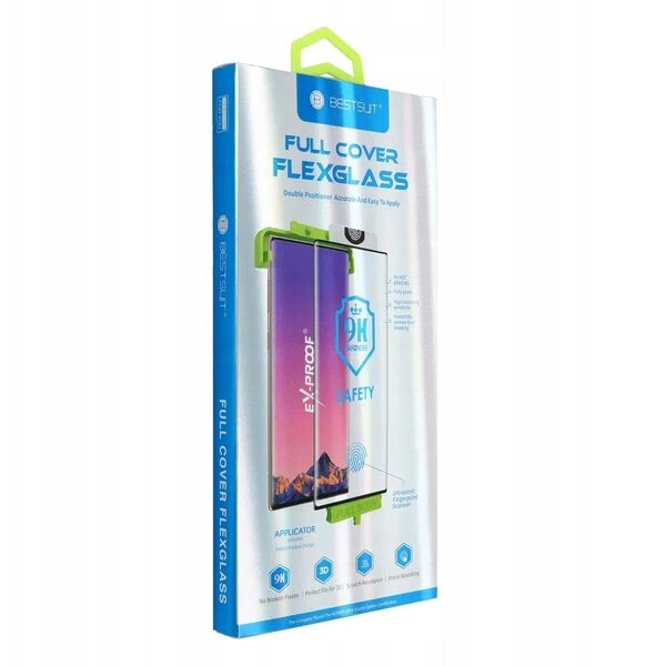 Υβριδικό γυαλί Bestsuit Flexible 5D Full Glue για HONOR Magic 7 Lite μαύρο (Hot Bending)