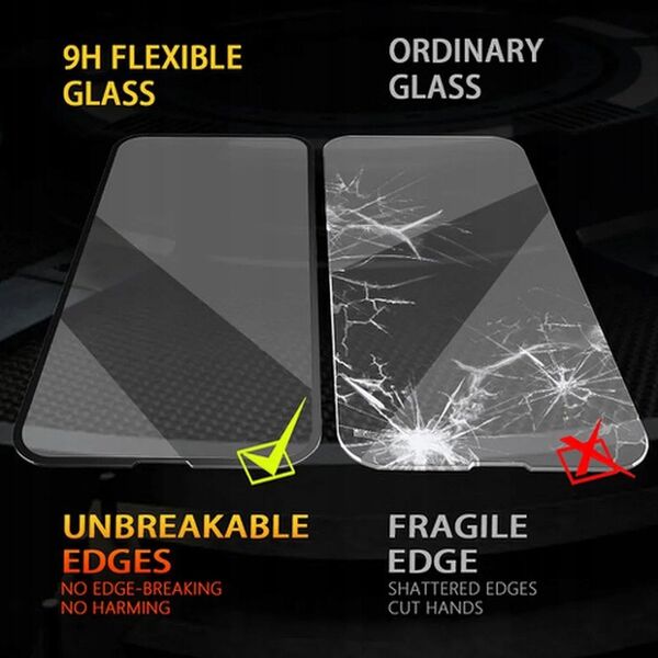 Υβριδικό γυαλί Bestsuit Flexible 5D Full Glue για Samsung Galaxy A06 5G μαύρο